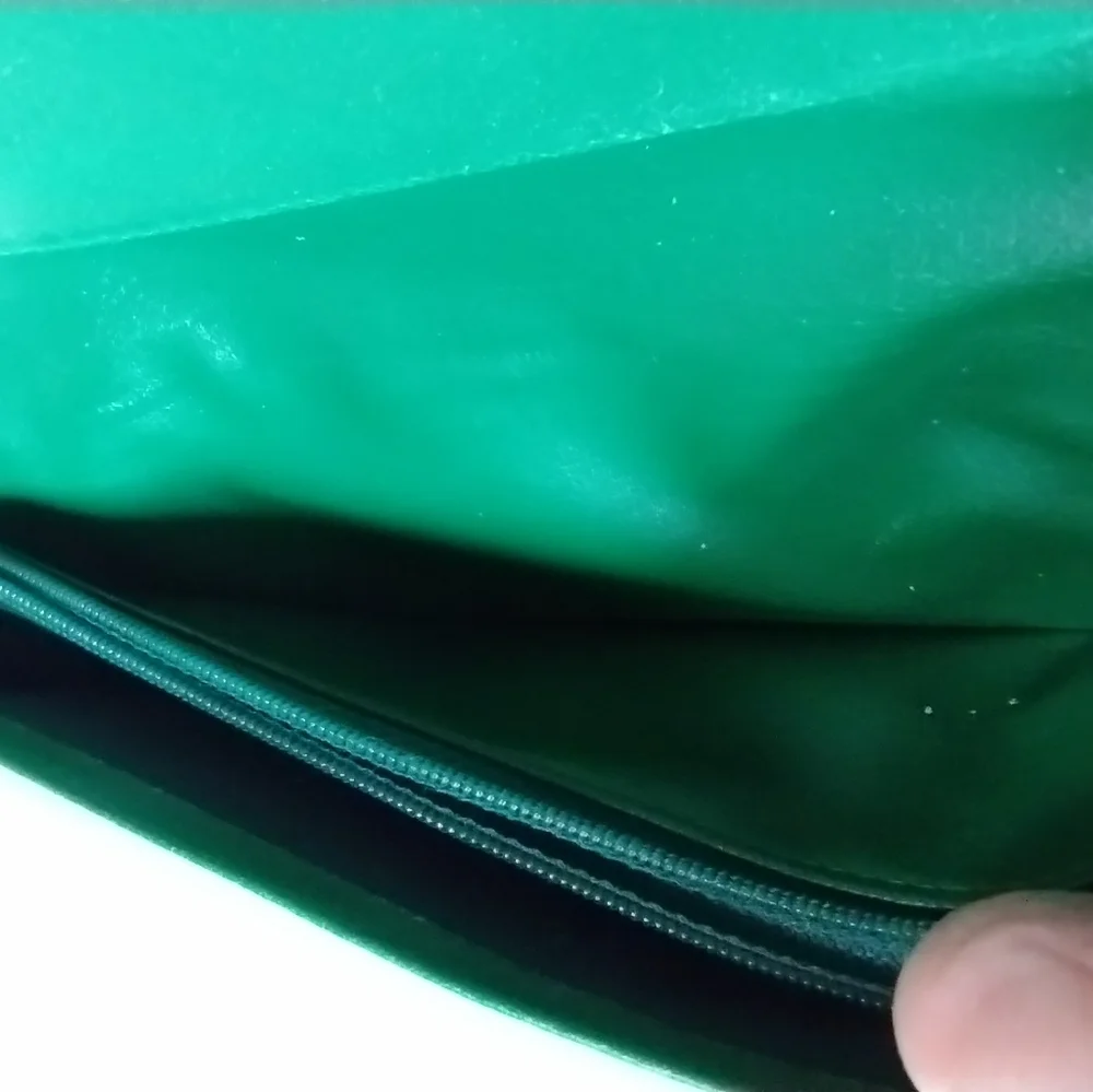 Vintage Christian Dior Green Pebbled Leather Long Wallet Authenticated NWOT